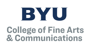 CFAC_navy-gray_center – The REV Theatre Co. | Broadway in the Finger Lakes BYU logo: blue 'BYU' letters with gray 'College of Fine Arts & Communications' text beneath.
