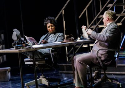 Agent Cod (Crystal Sha’Nae) and Agent Branton (Ryan Hunt) on the job