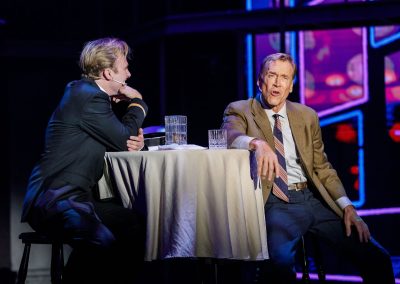 Father and Son — Frank Abagnale Jr (Ian Ward, left) and Frank Abagnale Sr (Tim Warmen, right) at the Latin Quarter