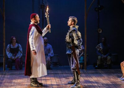 Randall Dodge as Claude Frollo and Sean Thompson as Phoebus in The REV Theatre Company’s production of THE HUNCHBACK OF NOTRE DAME, running July 13-August 2 at the Merry-Go-Round Playhouse in Auburn, NY.